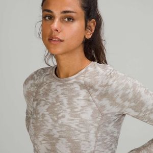 Lululemon Its Rulu Run Long Sleeve Shirt Data Rush Jacquard Size 6